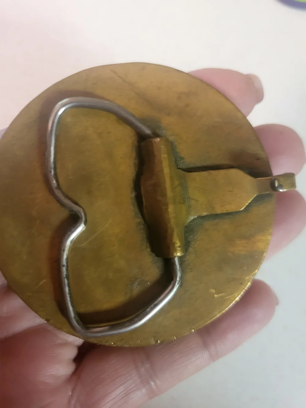 Vintage Harley Davidson Motorcycles V-Twin 1200 Round Solid Brass Belt Buckle